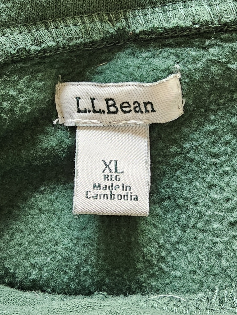L.L. Bean Dark Green Hoodie with White Script - Picture 3 of 6